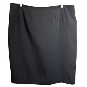 Signature by Larry Levine Skirt Woman Sz 18W Black Business Career Back Zip/Slit